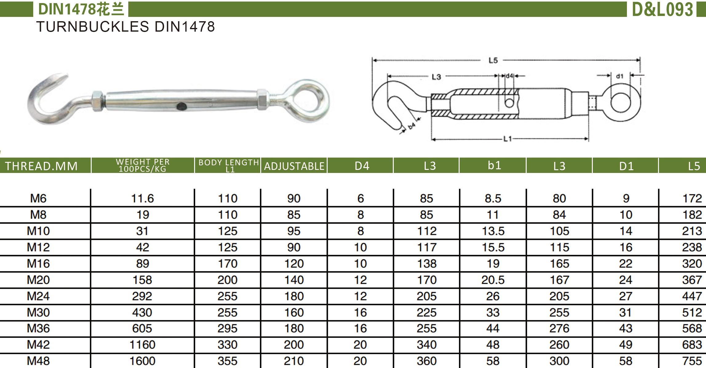 德式锻造花兰DIN1478