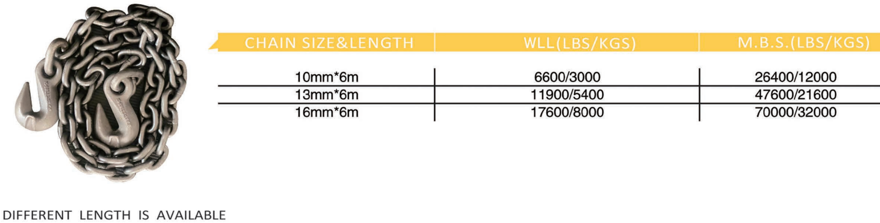 156-链条带抓钩-BLACK-TEMPERED BINDER CHAIN(G80)WITH EYE OR CLEVIS GRAB HOOKS ON BOTH ENDS 156-链条带抓钩-BLACK-TEMPERED BINDER CHAIN(G80)WITH EYE OR CLEVIS GRAB HOOKS ON BOTH ENDS